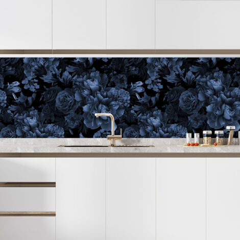 Crédence adhésive cuisine - Fleurs - 60x90 cm - Adhésif MAT