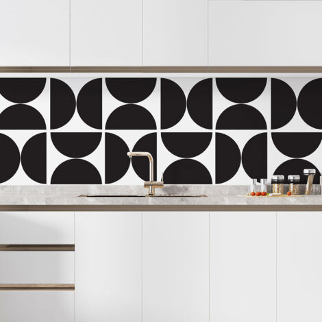 Crédence adhésive cuisine - Motif géométrique - 60x60 cm - Adhésif BRILLANT