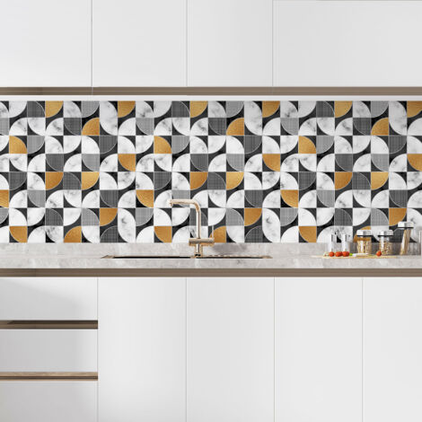 Crédence adhésive cuisine - Motif géométrique - 90x90 cm - Adhésif MAT