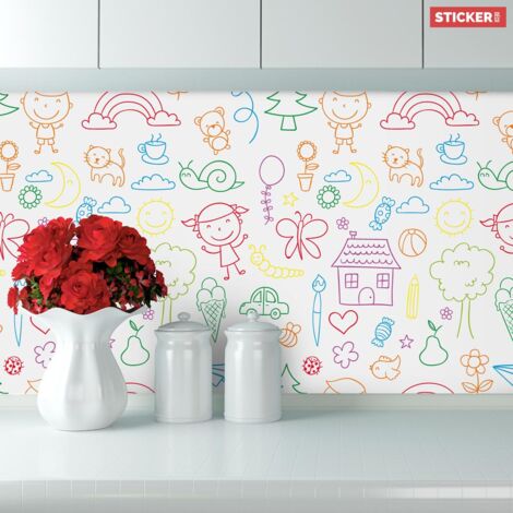 Crédence Adhésive Dessin Des Enfants 100 x 40 cm
