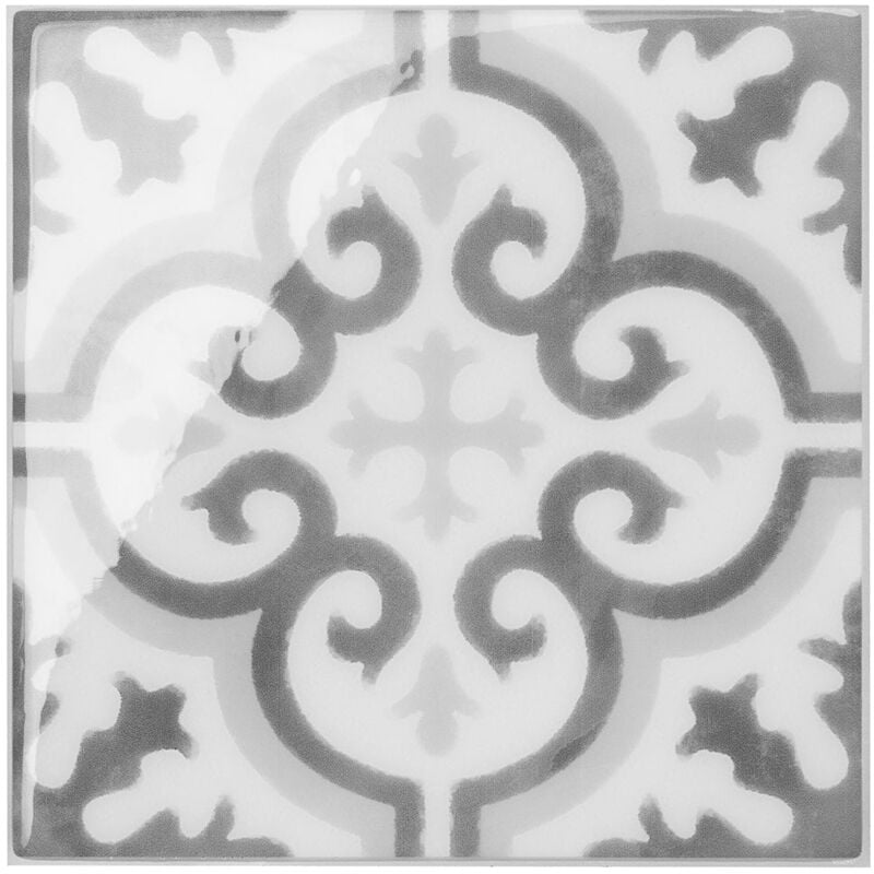 Crédence Adhésive, Effet Carrelage Mural Multicolore x4, 19.69 x 19.69cm - Smart Tiles Vintage Girona Cordu - Sticker pour Cuisine et Salle de Bain
