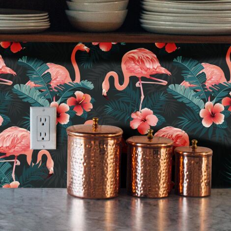 Crédence Adhésive Flamant Rose 100 x 40 cm