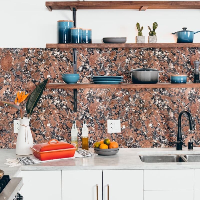 Crédence Adhésive Granit Rose Porrino 100 x 50 cm