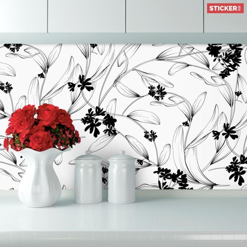 Crédence Adhésive Jardin Monochrome 300 x 60 cm