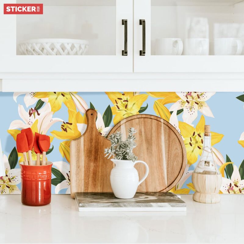 Crédence Adhésive Lys Fleuri 100 x 40 cm