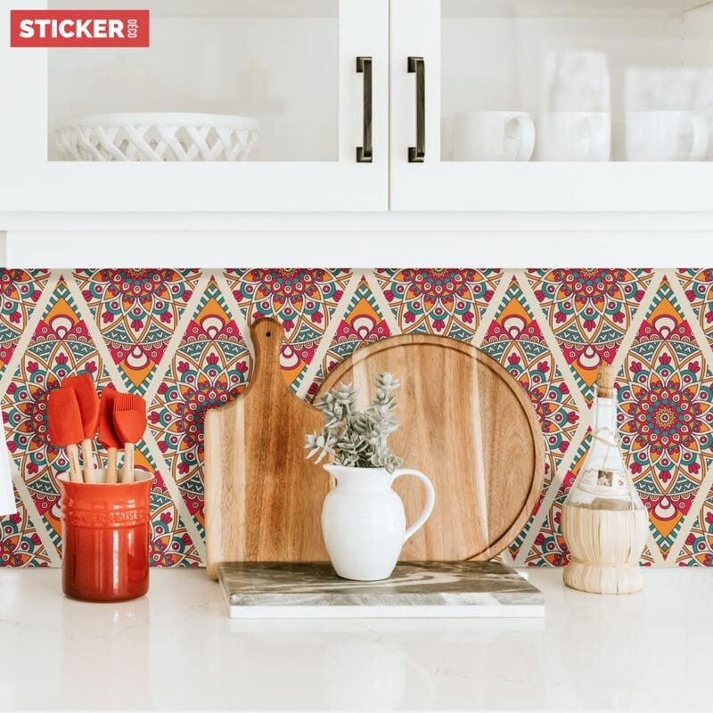 Crédence Adhésive Mandala Losange 200 x 40 cm