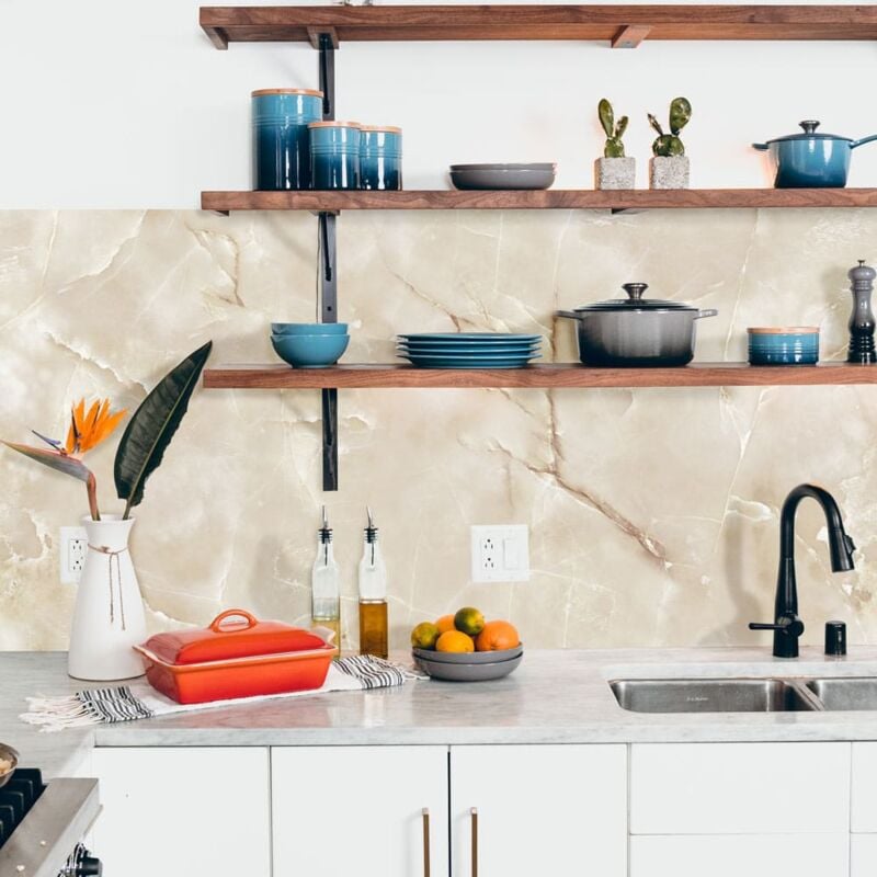 Crédence Adhésive Marbre Crema 100 x 40 cm