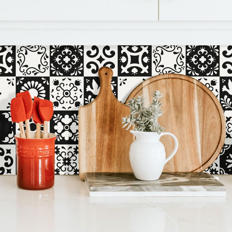 Crédence Adhésive Noir et Blanc 100 x 50 cm