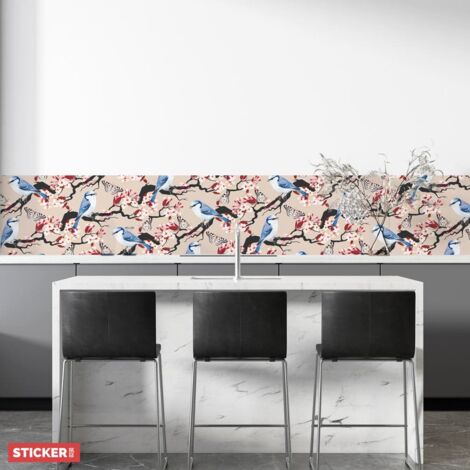 Crédence Adhésive Oiseaux Cerisier 300 x 40 cm