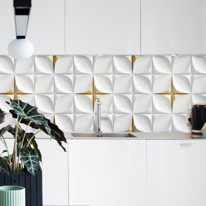 Crédence Adhésive Or Blanc 200 x 40 cm