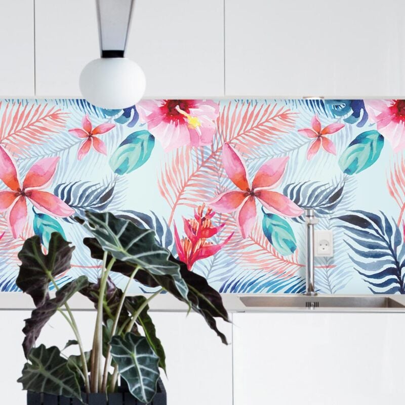 Crédence Adhésive Palmier Aquarelle 100 x 40 cm