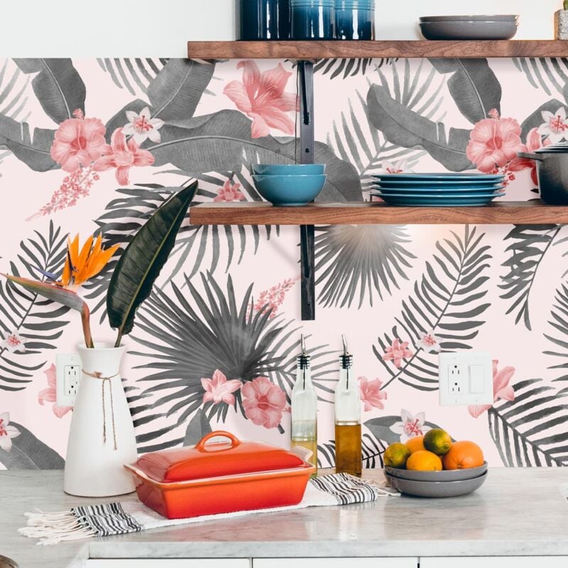 Crédence Adhésive Palmier Pale 100 x 40 cm