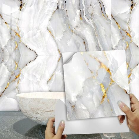 Dalles en PVC clipsables Ocean - imitation marbre de carrare