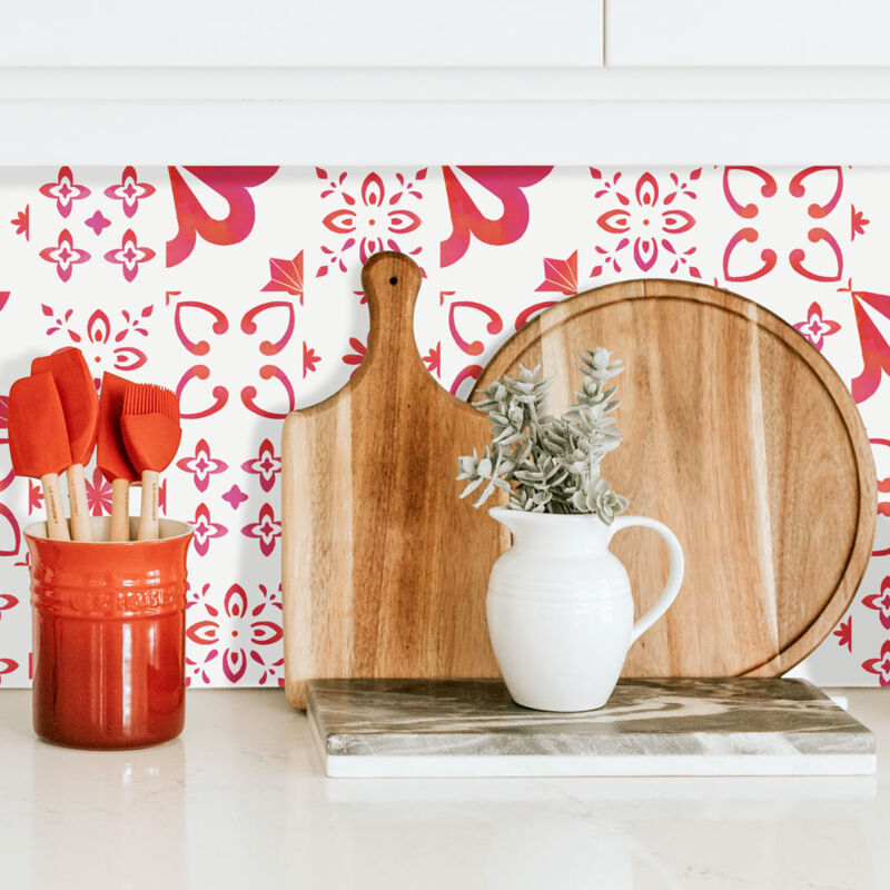 Crédence Adhésive Rouge Eau 100 x 50 cm