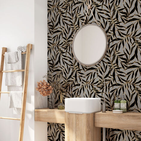 Crédence adhésive salle de bain - Feuilles - 80x80 cm - Adhésif MAT