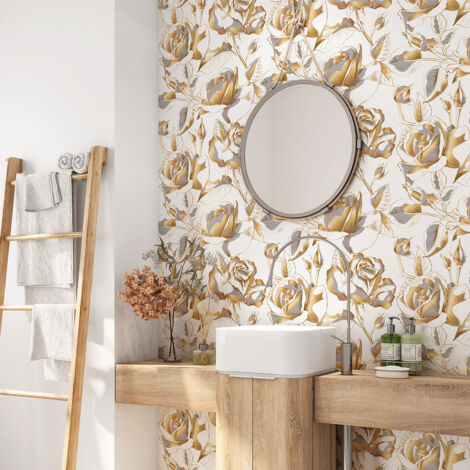 Crédence adhésive salle de bain - Fleurs - 60x60 cm - Adhésif MAT