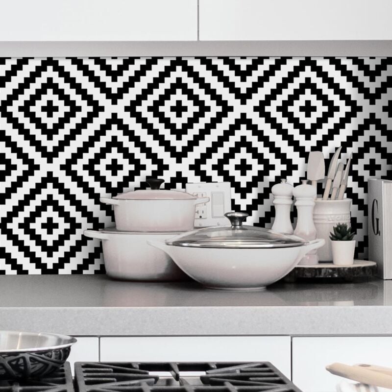 Crédence Adhésive Scandinave 100 x 50 cm Noir