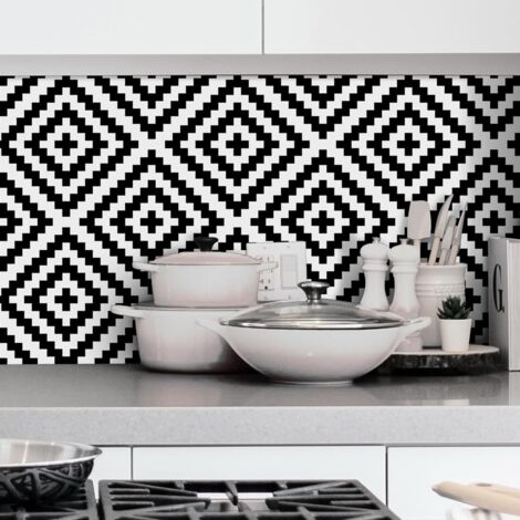 Crédence Adhésive Scandinave 300 x 40 cm Noir