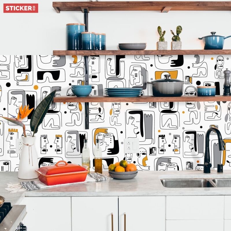 Crédence Adhésive Totem Abstrait 200 x 50 cm