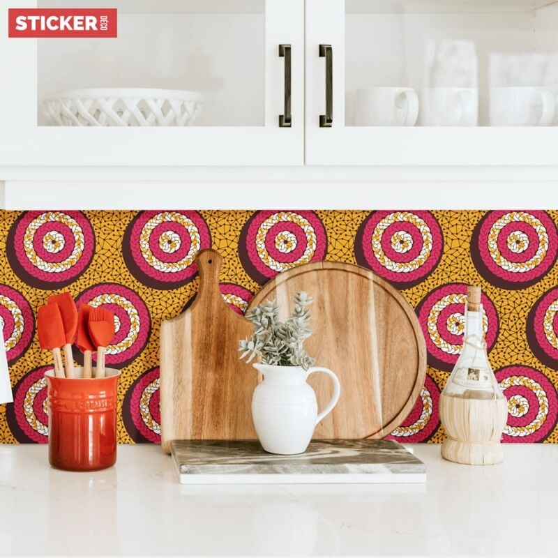 Crédence Adhésive Wax Africain 200 x 40 cm