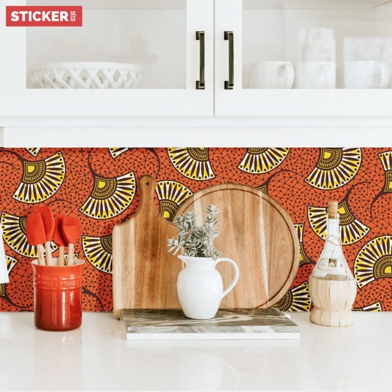 Crédence Adhésive Wax Orange 100 x 50 cm