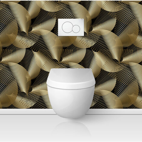 Crédence adhésive WC - Design - 80x80 cm - Adhésif BRILLANT