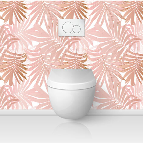 Crédence adhésive WC - Feuilles Tropicales - 60x60 cm - Adhésif MAT