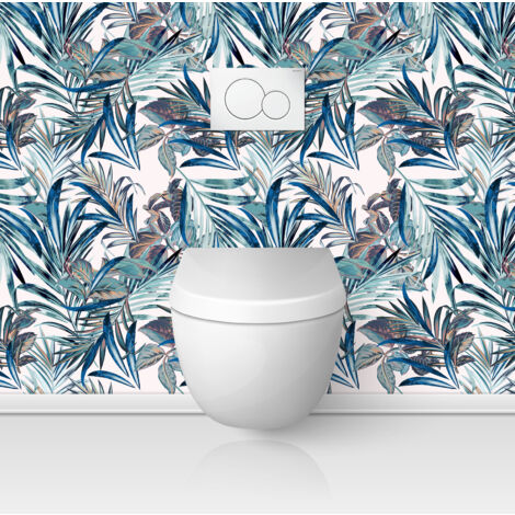 Crédence adhésive WC - Fleurs - 60x60 cm - Adhésif MAT