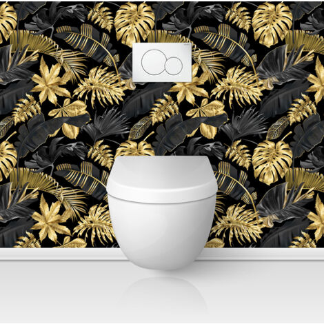 Crédence adhésive WC - Fleurs tropicales - 60x60 cm - Adhésif MAT