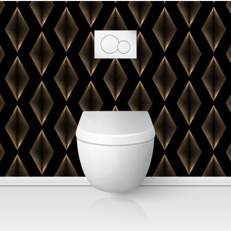 Crédence adhésive WC - Motif élégant - 60x60 cm - Adhésif MAT