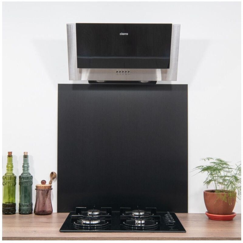 Crédence Alu Anodisé Brossé Noir h 60 cm x l 80 cm 1,5 mm