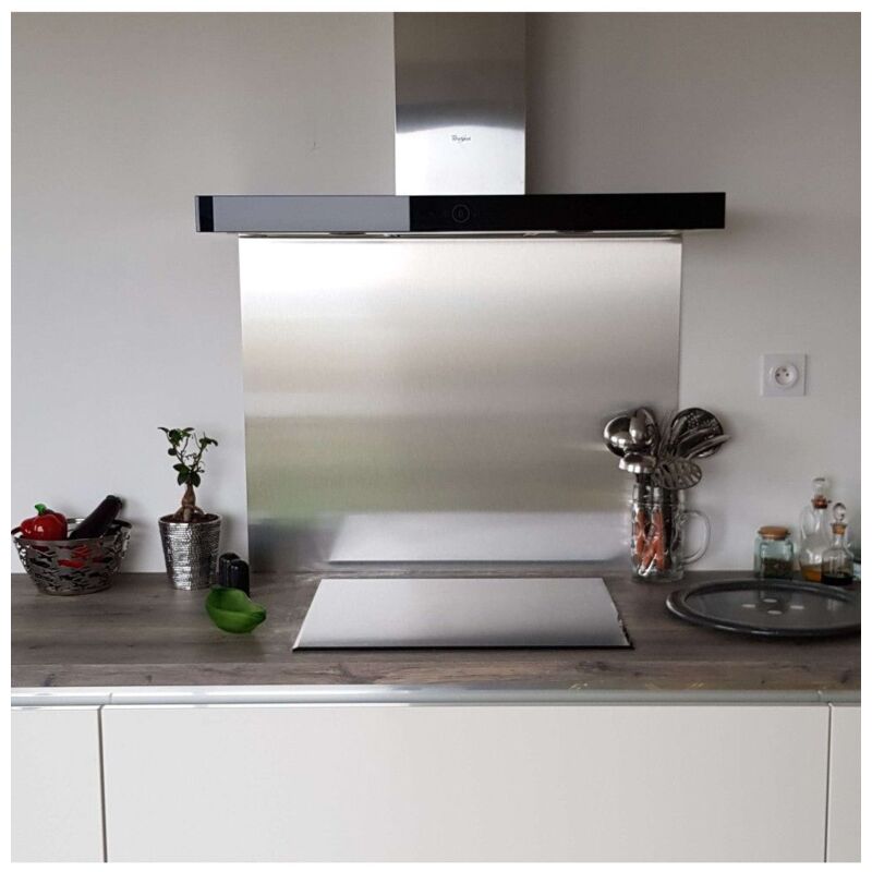 Crédence composite aspect inox brossé - hauteur...