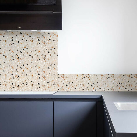 Crédence cuisine alu ANOUK - Terrazzo Beige & Noir - Maison Danaé