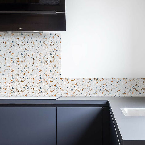 Crédence cuisine alu ANOUK - Terrazzo Bleu & Marron - Maison Danaé