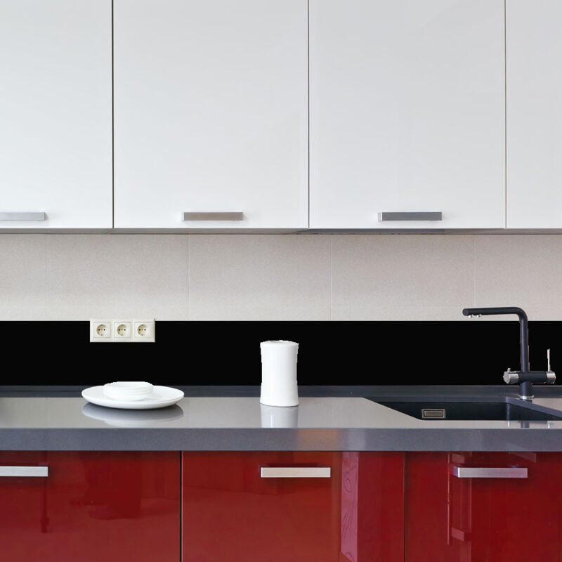 Credence cuisine aluminium noir (credalunoir).- - 100 x 20 cm