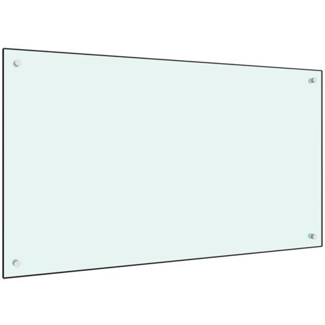 Crédence Cuisine Fond de hotte - Dosseret de cuisine Blanc 100 x 60 cm Verre trempé BV849720