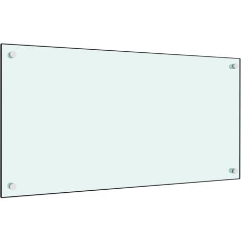 BONNEVIE Crédence Cuisine Fond de hotte - Dosseret de cuisine Blanc 80 x 40 cm Verre trempé BV655413