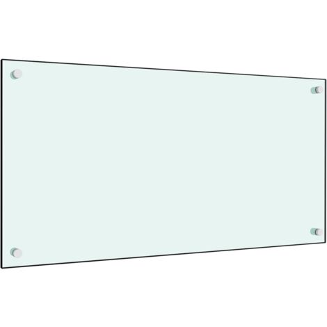 Crédence Cuisine Fond de hotte - Dosseret de cuisine Blanc 80 x 40 cm Verre trempé BV655413 - BonneVie