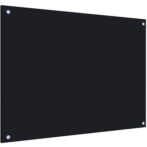 Crédence Cuisine Fond de hotte - Dosseret de cuisine Noir 80 x 60 cm Verre trempé BV822954 - BonneVie - Noir