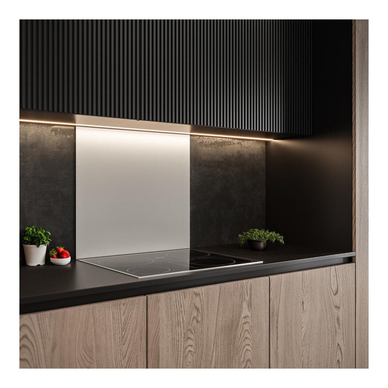 Crédence cuisine fond de hotte verre brillant glassy - Blanc l 60 x h 50 cm