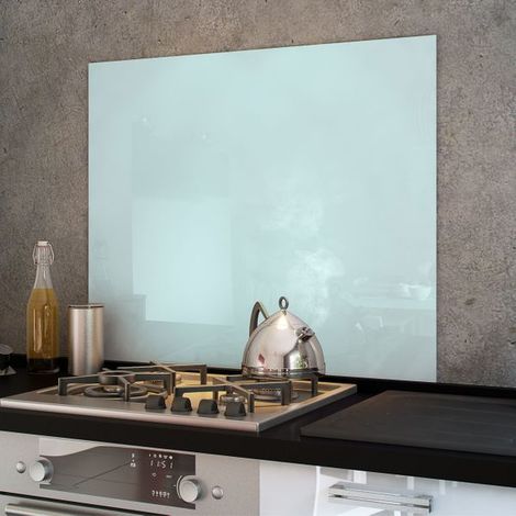Crédence cuisine fond de hotte verre brillant - Blanc 600x700 mm - 60cm de large