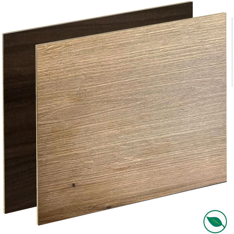Crédence cuisine stratifiée hpl réversible chêne/chêne brun 3000 x 640 x 13,4 mm fsc