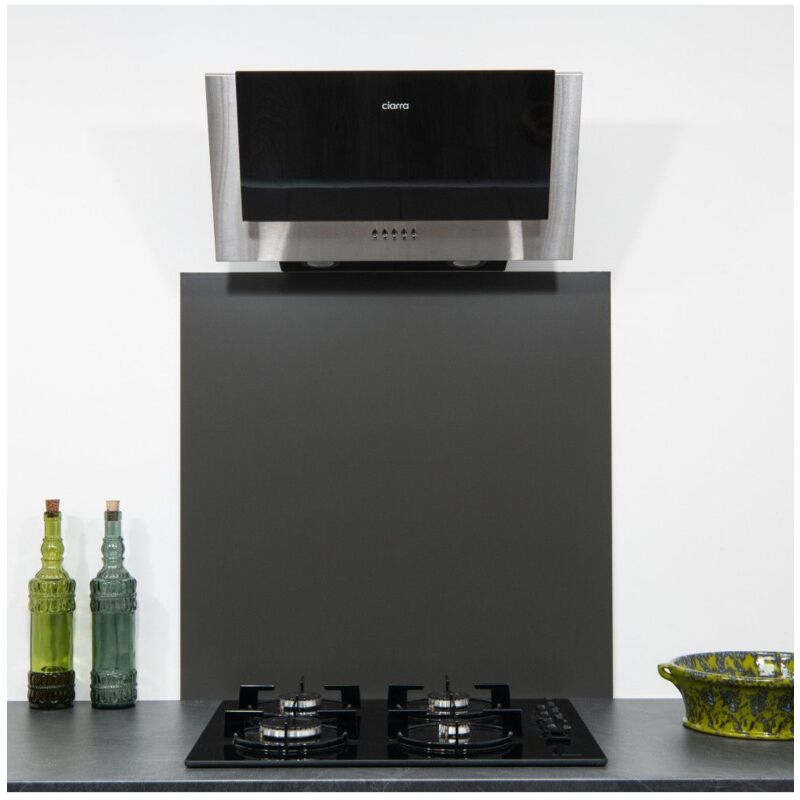 Crédence Alu Gris Terre d'Ombre h 55 cm x l 50 cm ral 7022 1,5 mm