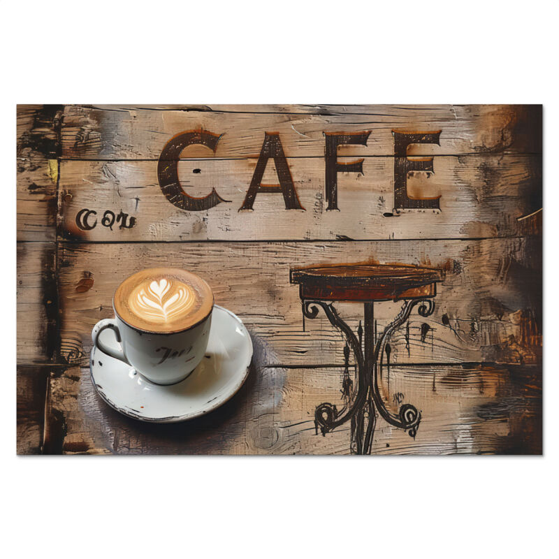 CRÉDENCE DE CUISINE Café - Bois - Café - Etagères 60x40