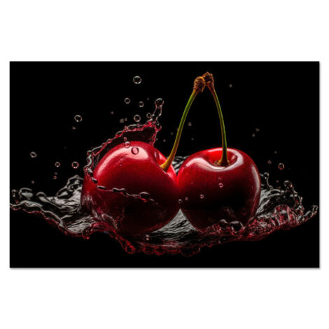 CRÉDENCE DE CUISINE Cerise - Rouge - Fruit - Eau - Noir 70x50