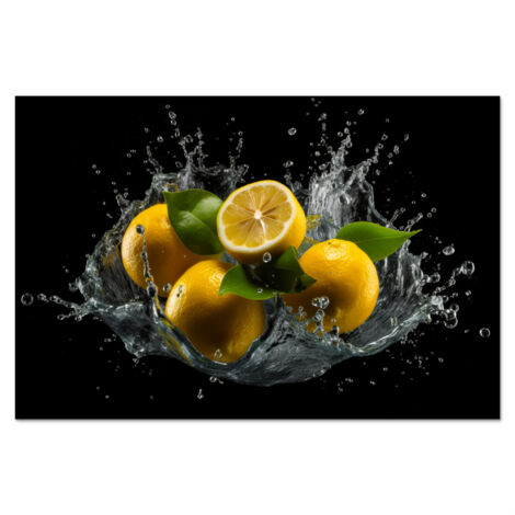 CRÉDENCE DE CUISINE Citron - Fruit - Jaune - Noir 60x40