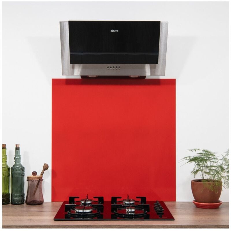 Crédence Alu Rouge ral 3020 -h 25 cm x l 70 cm de 1,5mm