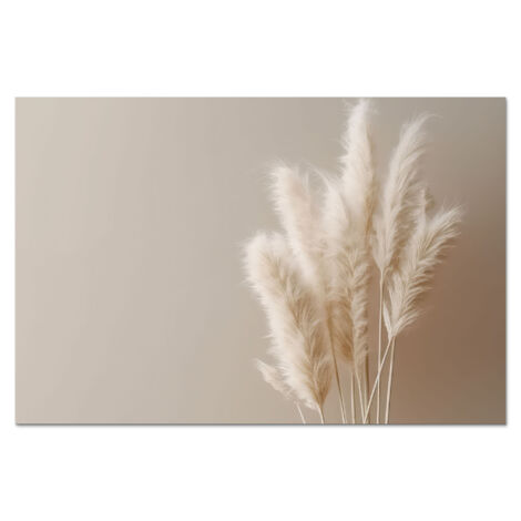 CRÉDENCE DE CUISINE Herbe de la pampa - Plumes - Pastel - Blanc 60x40