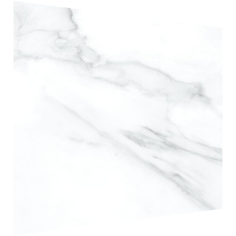 Crédence Fond de Hotte en Verre Trempé 60x65cm avec Motif Marbre Blanc