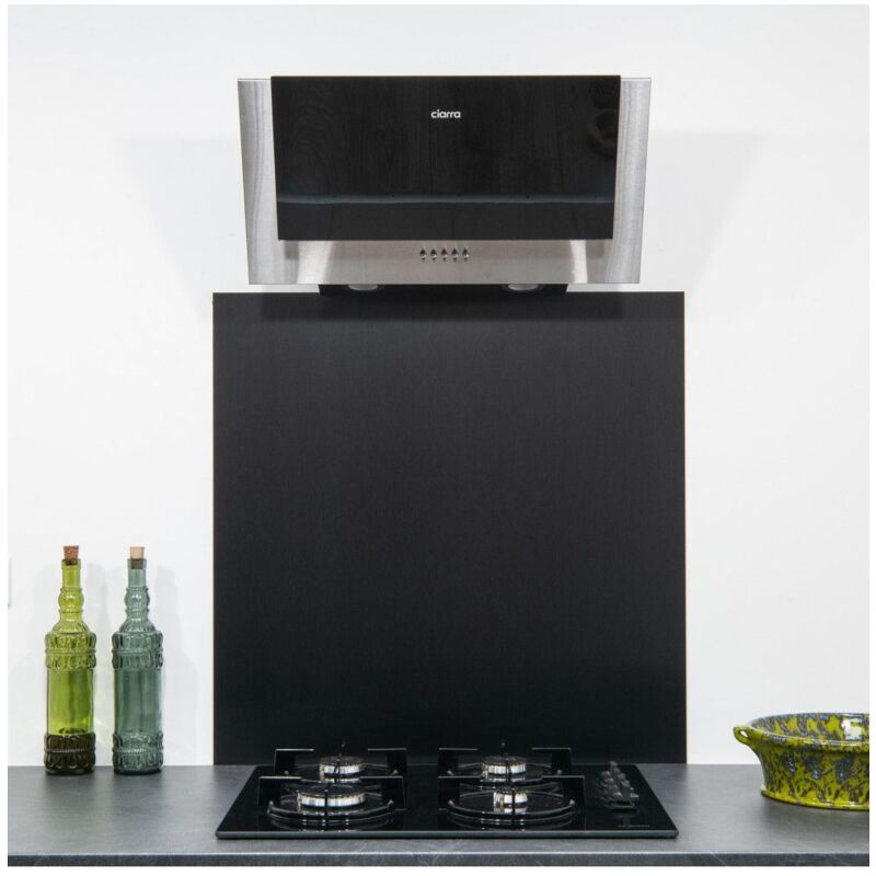 Crédence Inox Brossé Noir 0,8mm - Hauteur 20 cm x Largeur 90 cm